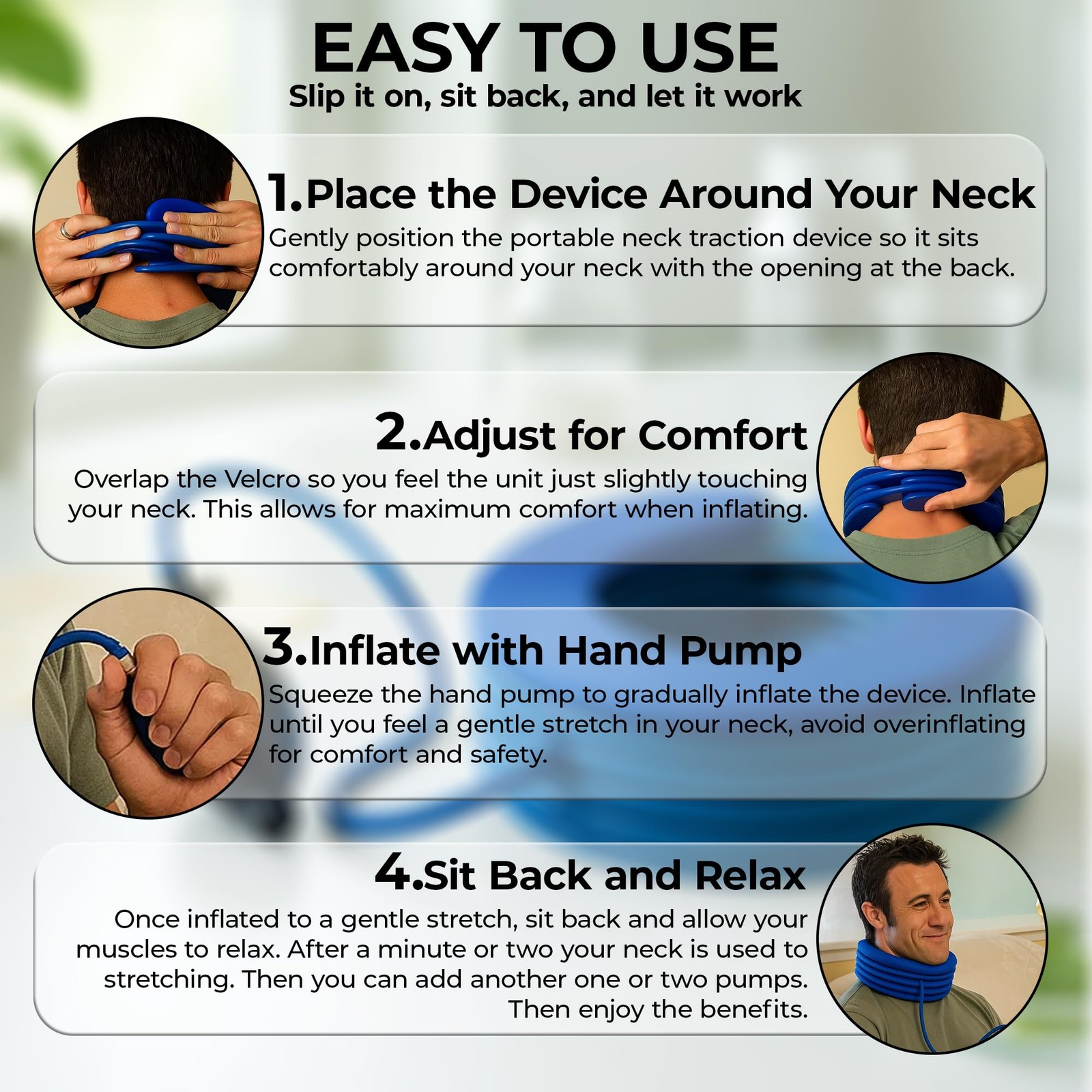 Portable Neck Traction – Large Cervical Distraction Device Neck Pain , Headac…