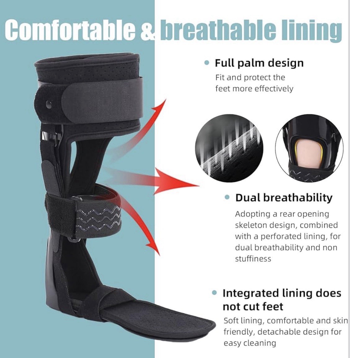 Medical AFO Foot Drop Brace Ankle Foot Orthosis Drop Foot Stabilizer Med Right