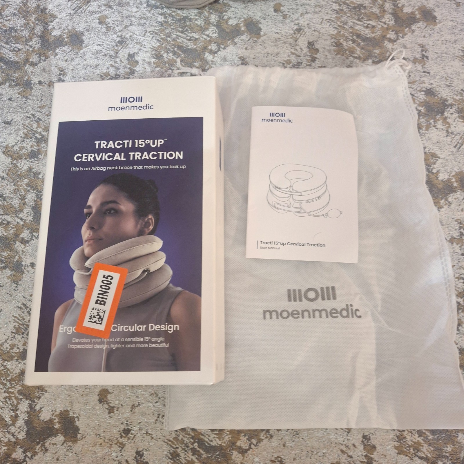 MoenMedic Tracti Cervical Traction Device Inflatable Air Bag Neck Brace Medium