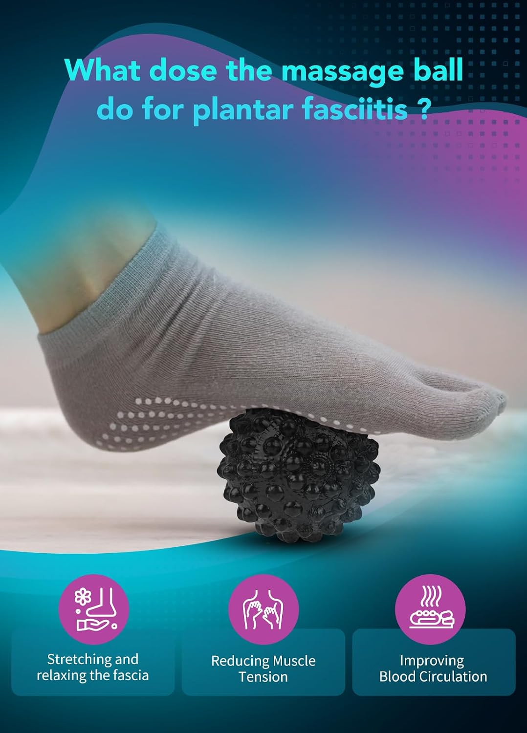Plantar Fasciitis Night Splint with Massage Ball for Plantar Fasciitis Relief, C