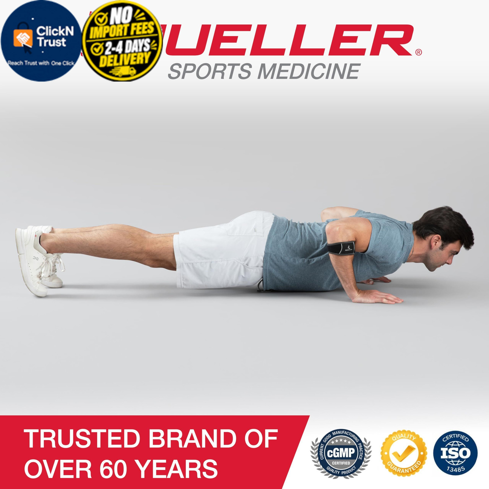 MUELLER Sports Medicine Hg80 Premium Tennis Elbow Small/Medium, Black