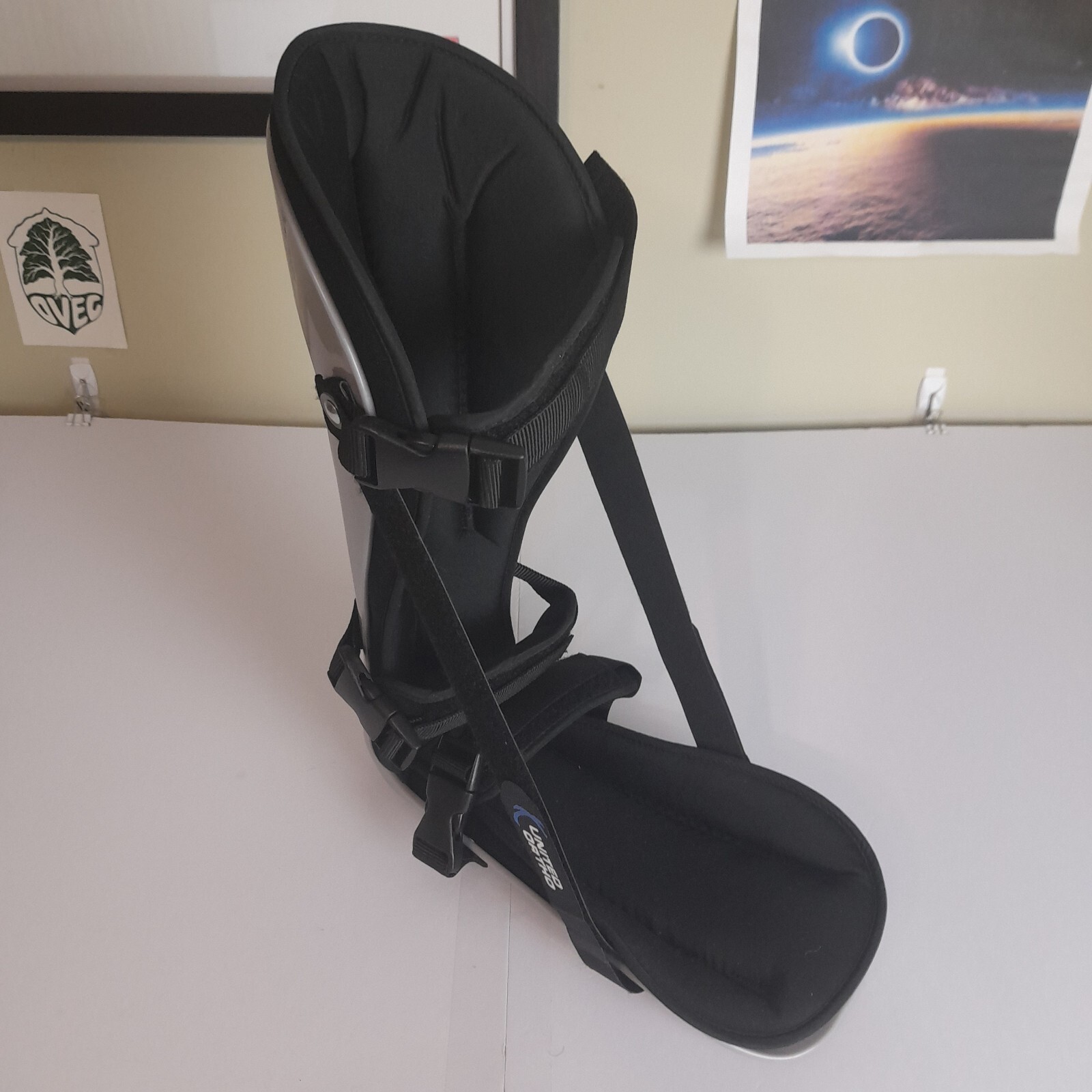 United Ortho Plantar Fasciitis Adjustable Leg Support Brace, Large, Black