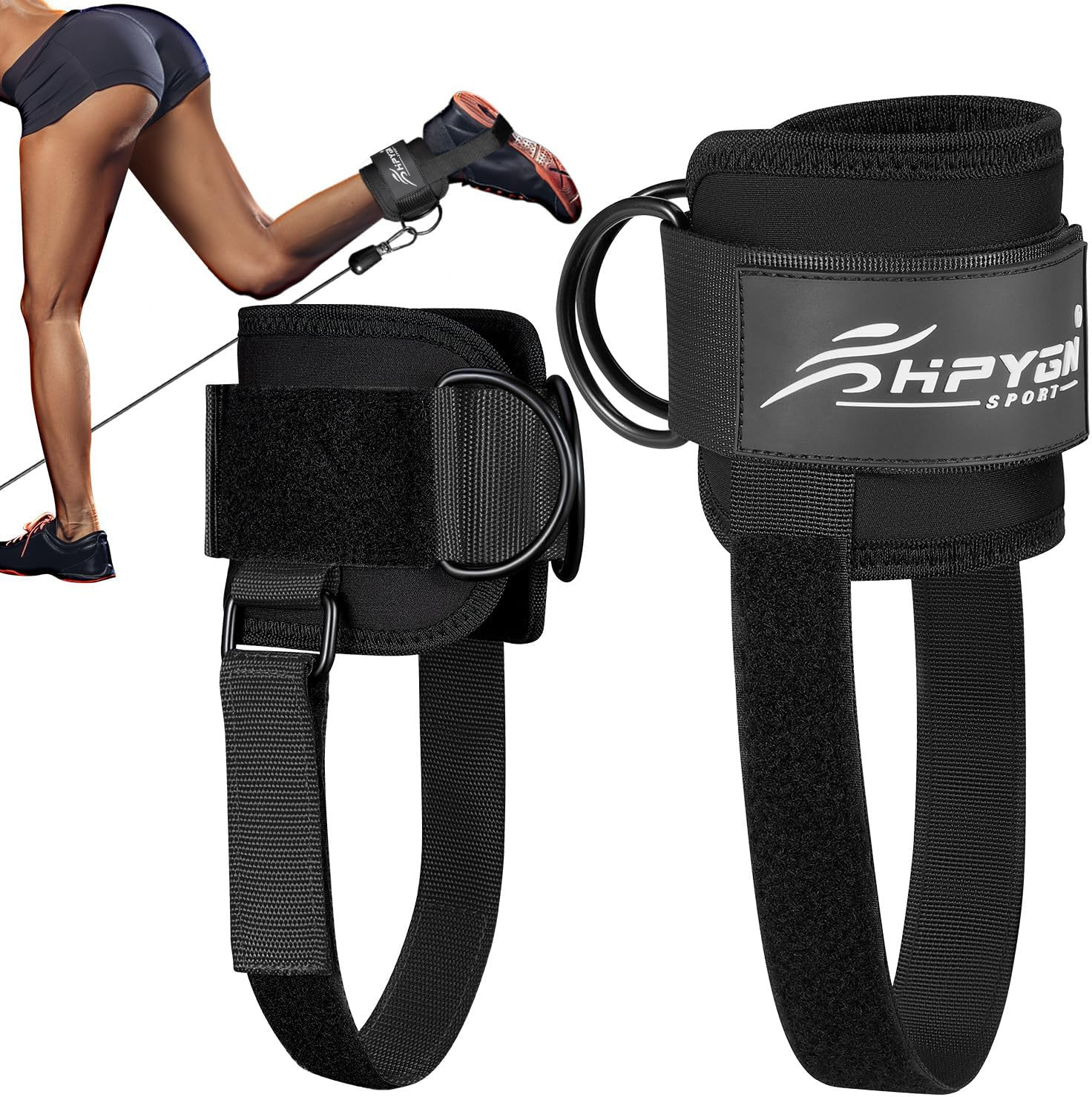 Ankle Strap for Cable Machine, Padded Ankle Straps for Cable Machine Kickbacks,