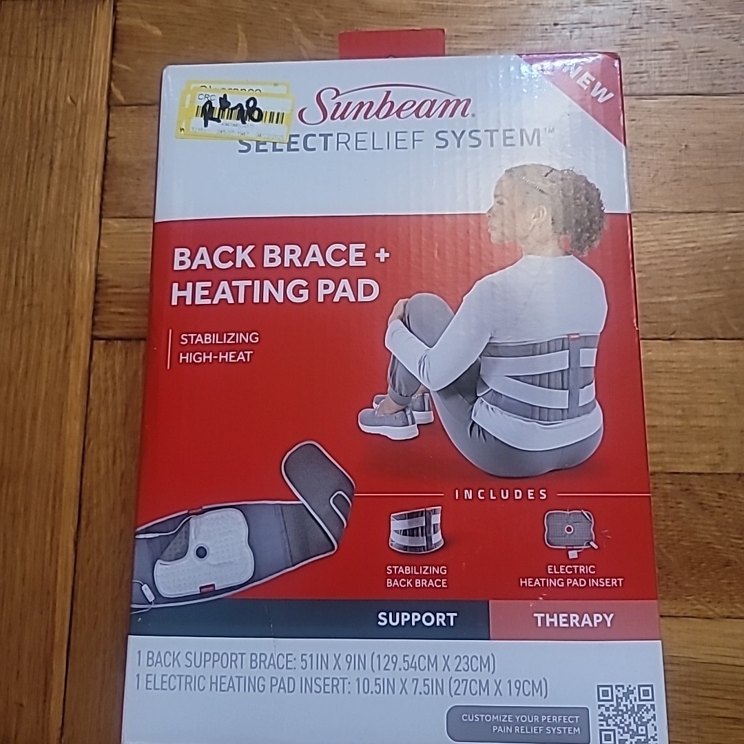 Sunbeam Back Brace Select Relief System Back Therapy Bundle