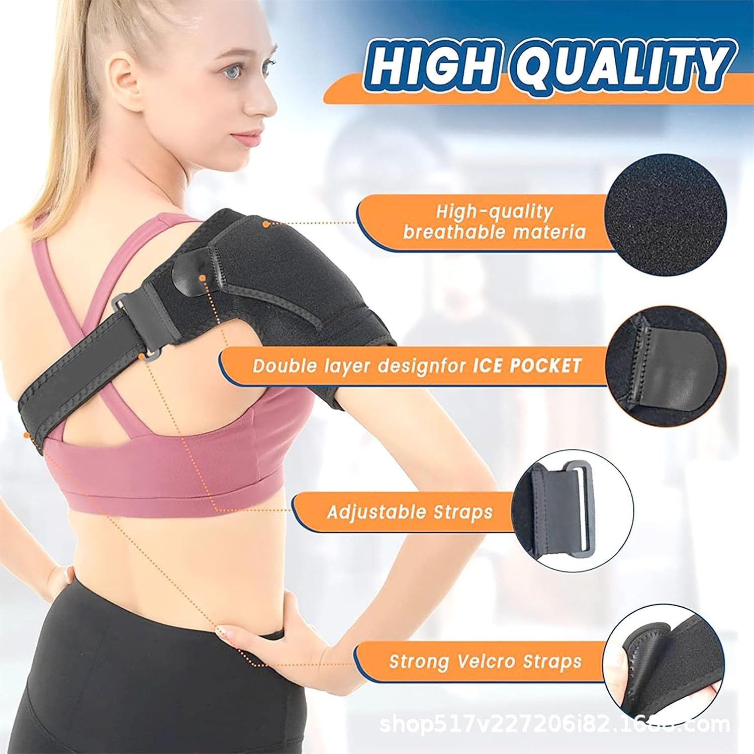 Adjustable Shoulder Brace for Small Size, Pain Relief Support for Active Adults