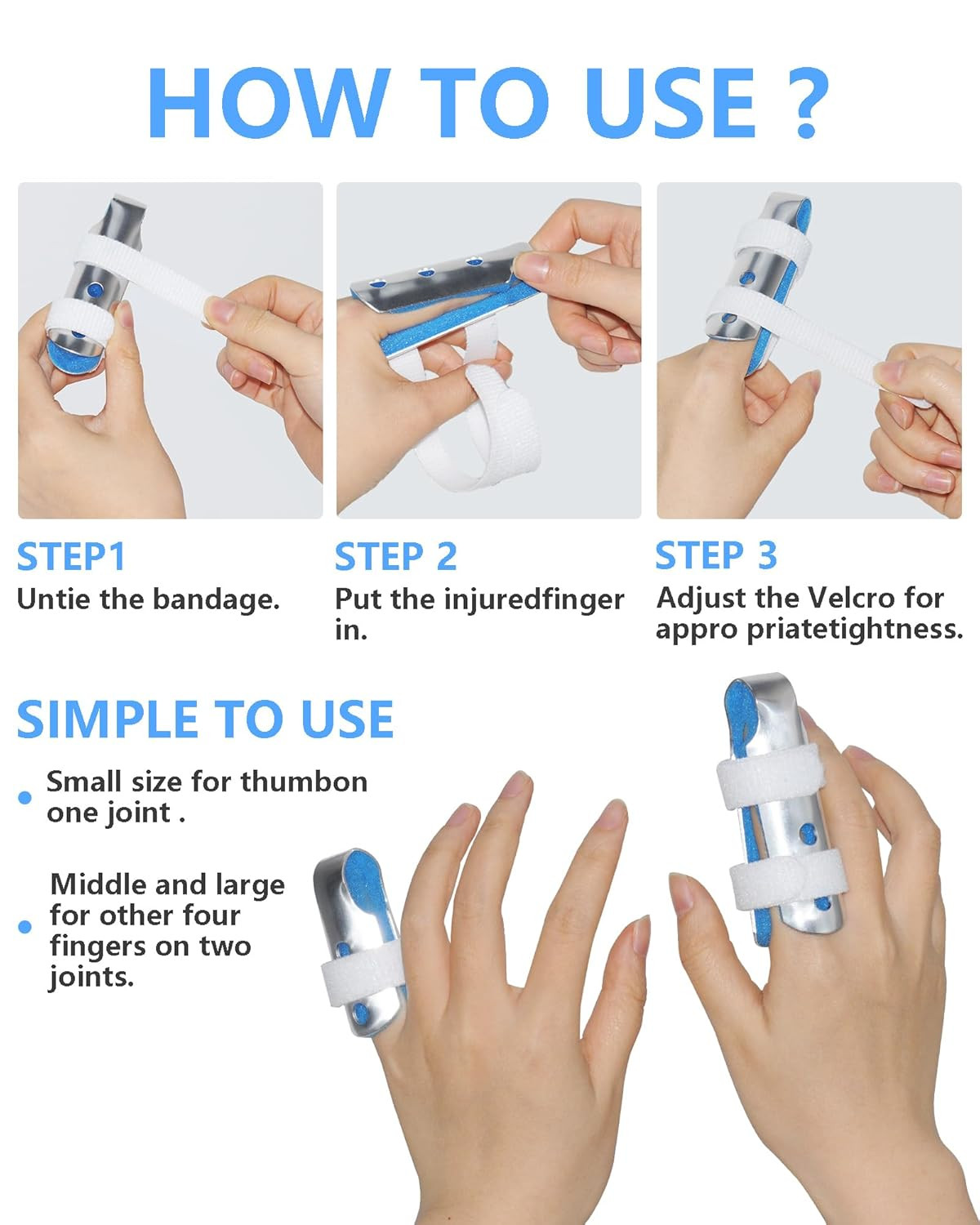 Pinky Finger Splint Kids, 2PCS Trigger Finger Splint for Thumb Arthritis Broken