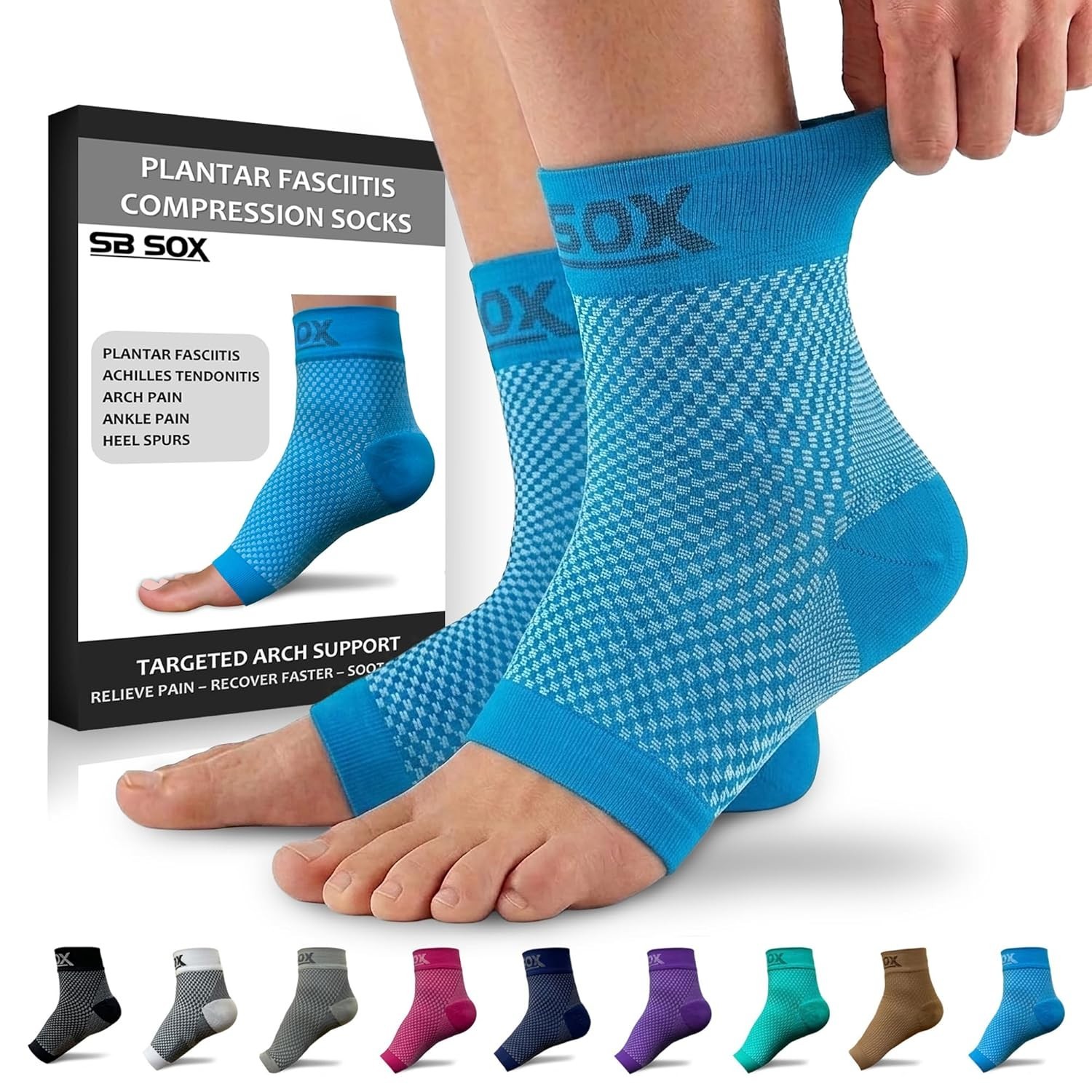 All-Day Comfortable Compression Socks for Foot Pain Relief – Medium Size, Women