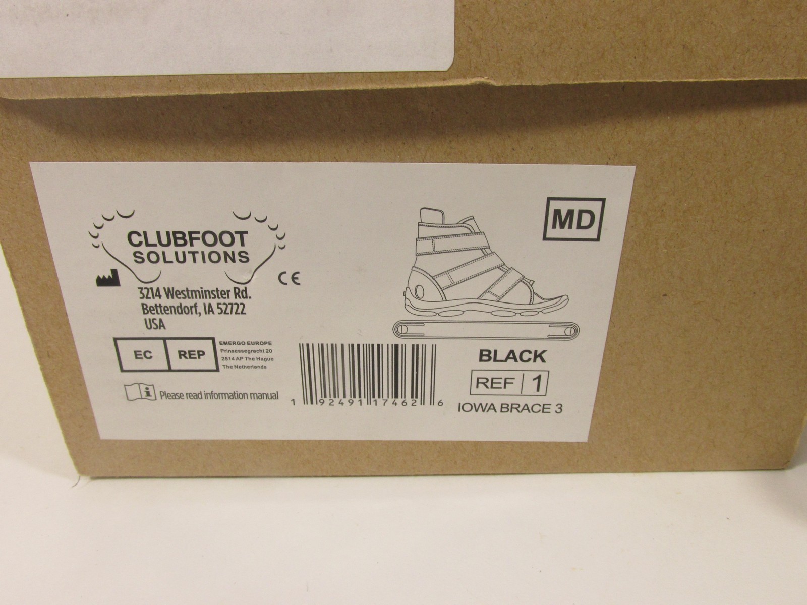 Clubfoot Solutions Iowa Brace Orthosis Size M Black Youth AFO Boots Adjustable