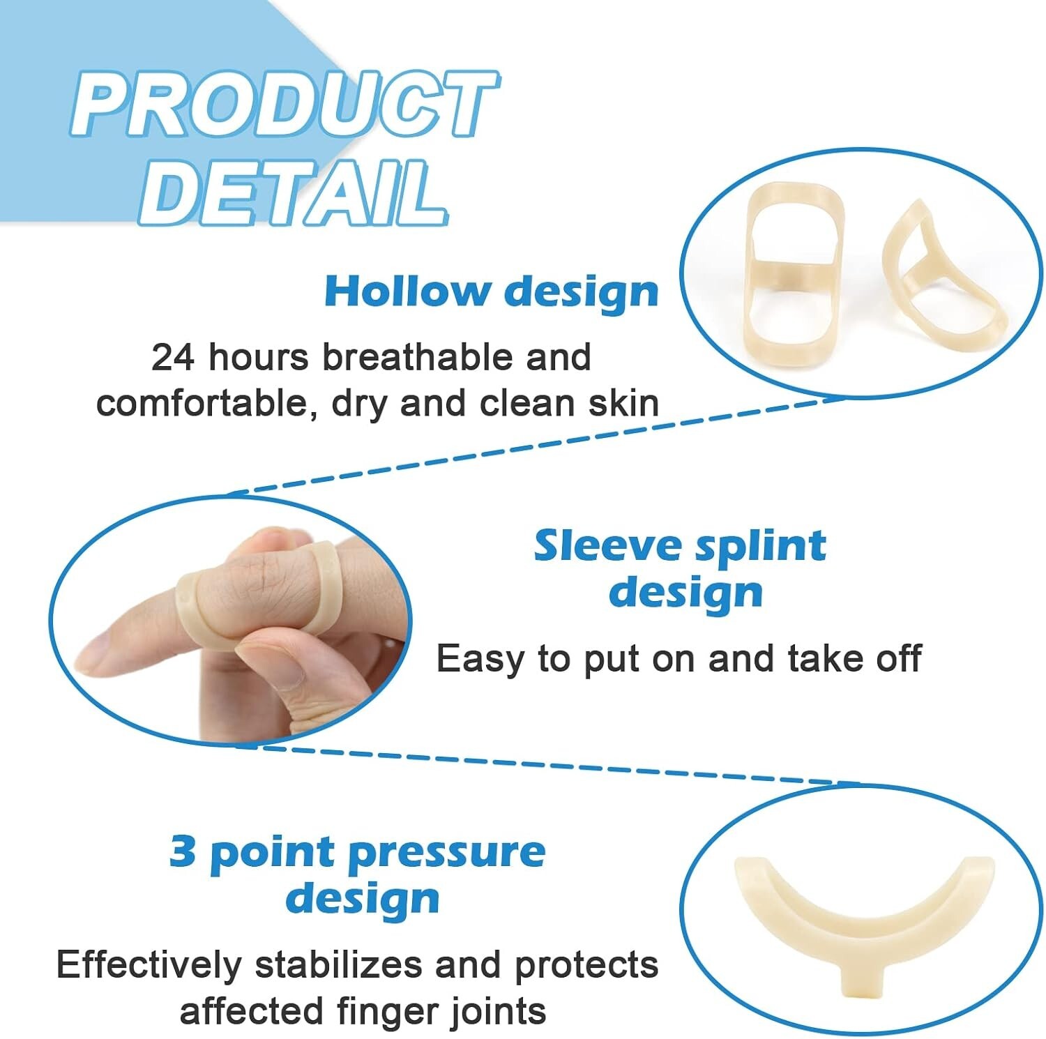 Durable Finger Brace Set – 5 Sizes for Arthritis & Trigger Finger Protection