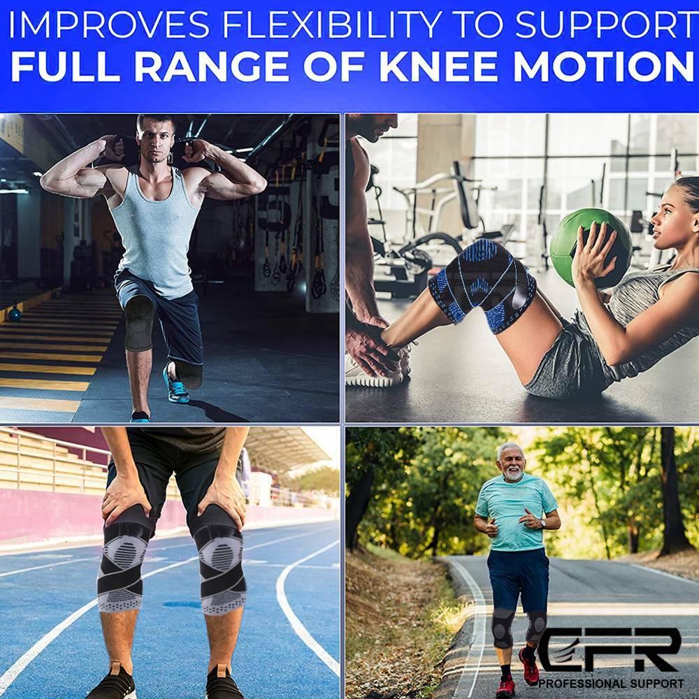 Knee Sleeve Compression Brace Support For Sport Joint Pain Arthritis Relief Pad