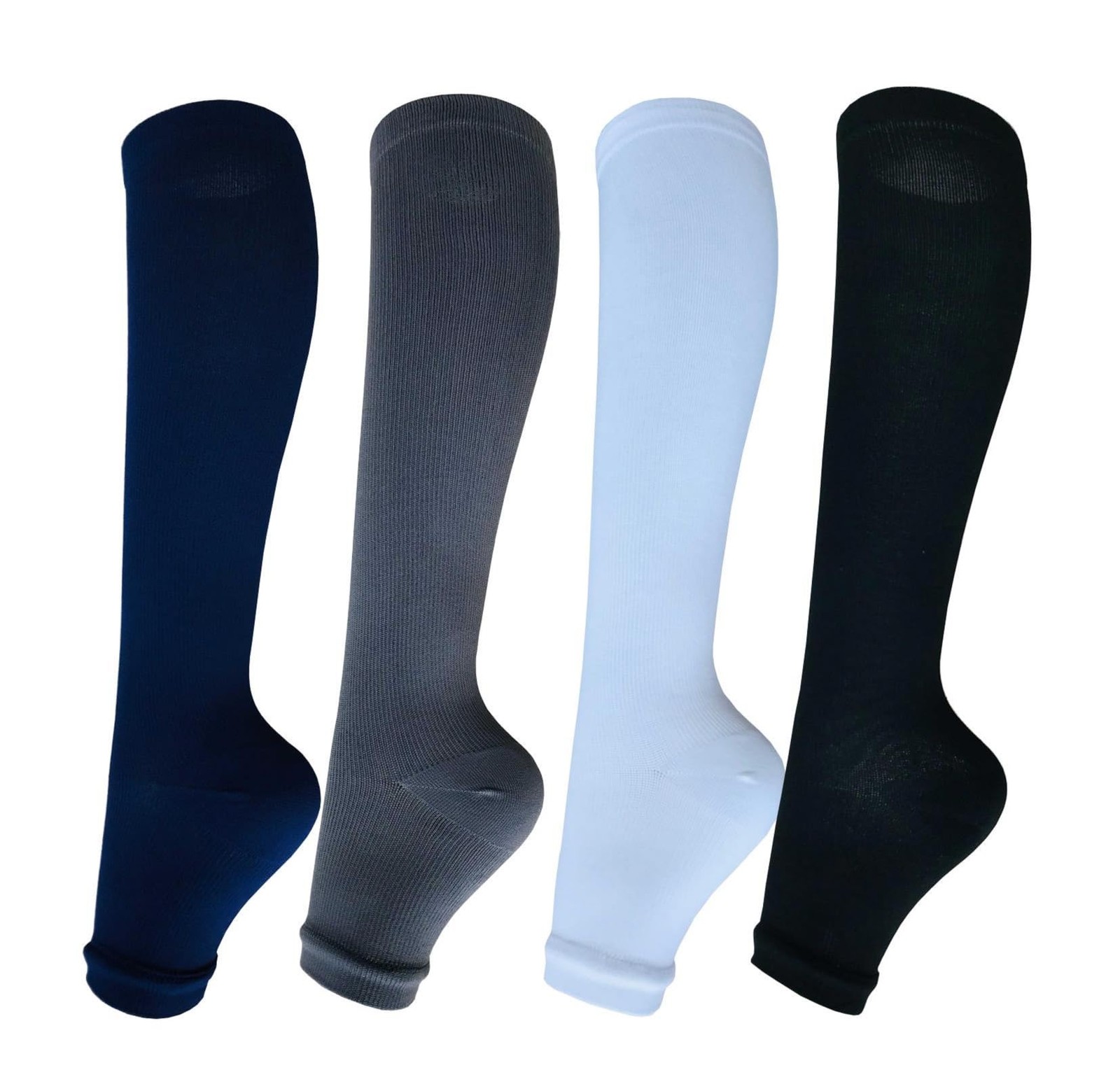 Open Toe Compression Socks for Women Men 15-20 mmHg 4 Pairs Toeless Footless …