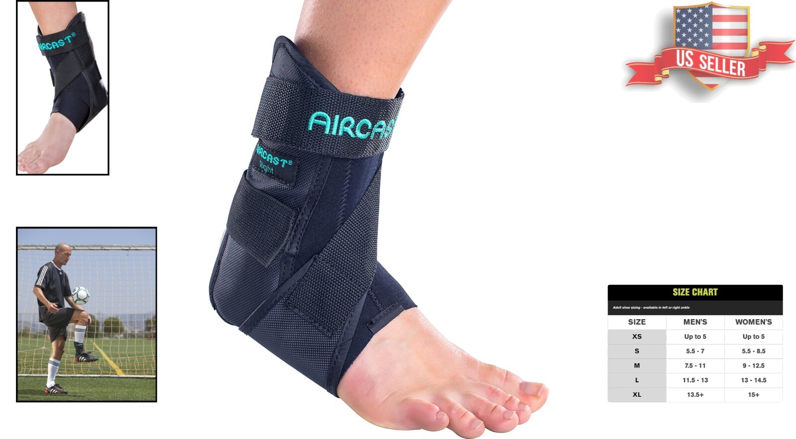 Small Universal Ankle Brace for Active Recovery – Right Foot, Air Cell Design