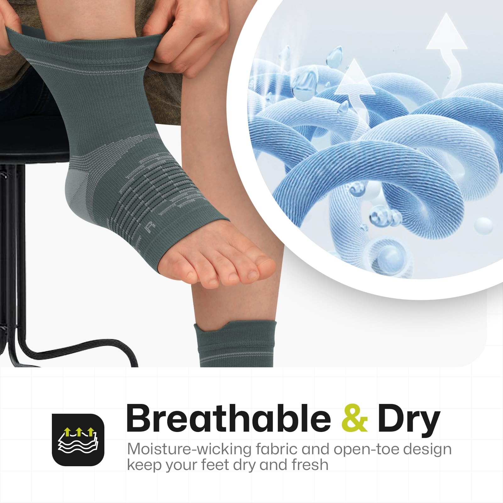 PAPLUS 3 Pairs Plantar Fasciitis X-Large, 1 Black+1 White+1 Gray（3 pairs）