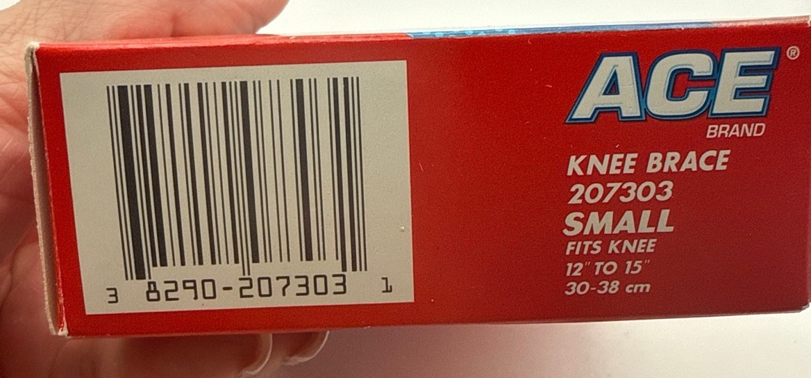 Vintage ACE Brand Knee Brace Support Small 12″-15″ Open Box Never Used