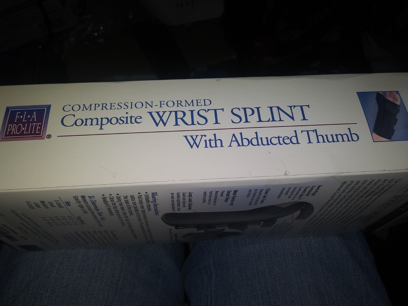 FLA ProLite Extra Small Right Wrist Splint in Black New In Box