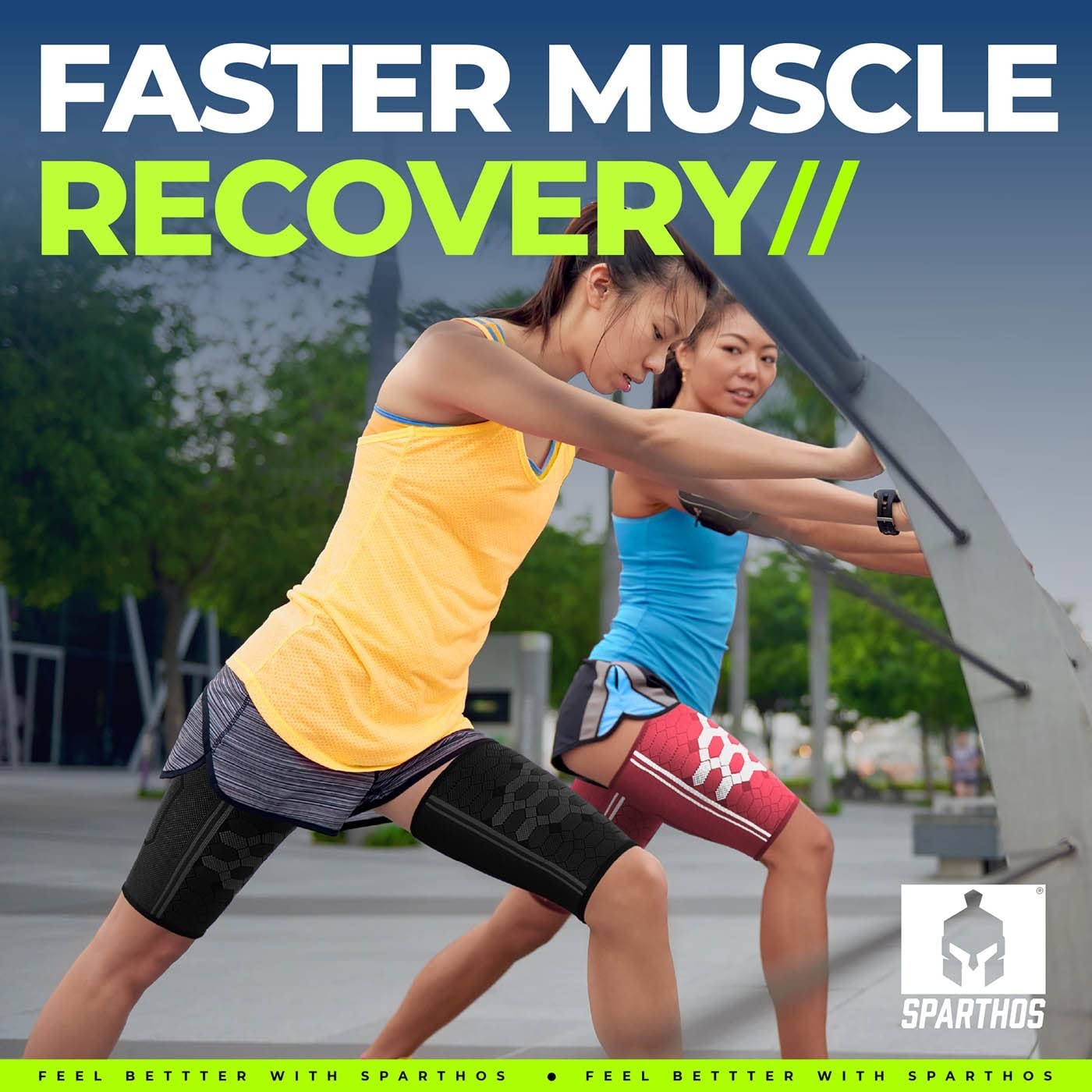 Thigh Compression Sleeves – XXL Quad Wrap, Anti-Slip for Recovery & Performance
