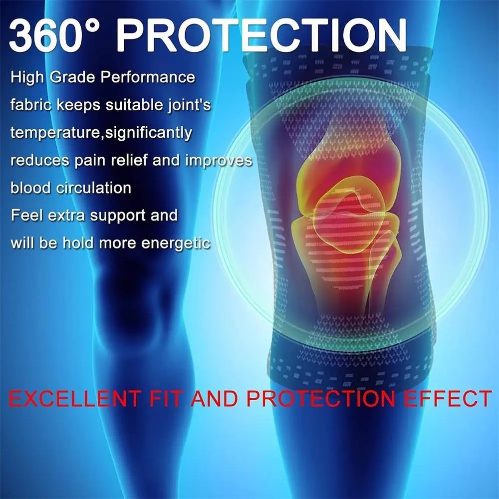 Knee Compression Sleeve Support Brace Patella Protector Sports Running Cycling