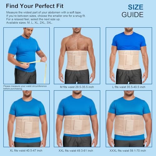 Abdominal Binder, 12-Inch Wide Elastic Belly Wrap for Plus Size X-Large Black