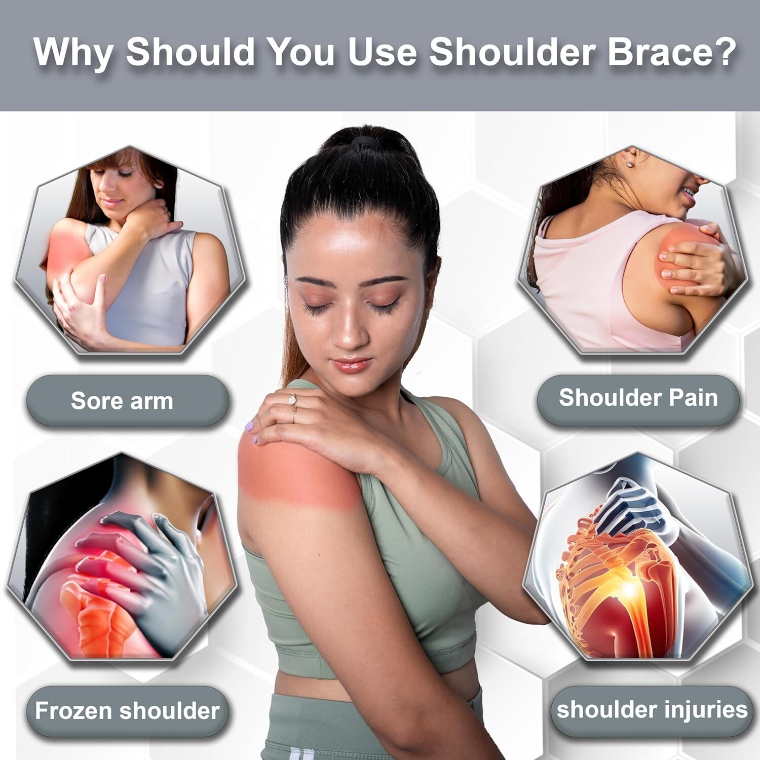 Left Right Shoulder Immobilizer Arm Sling Elastic Brace for Clavicle Collar B…