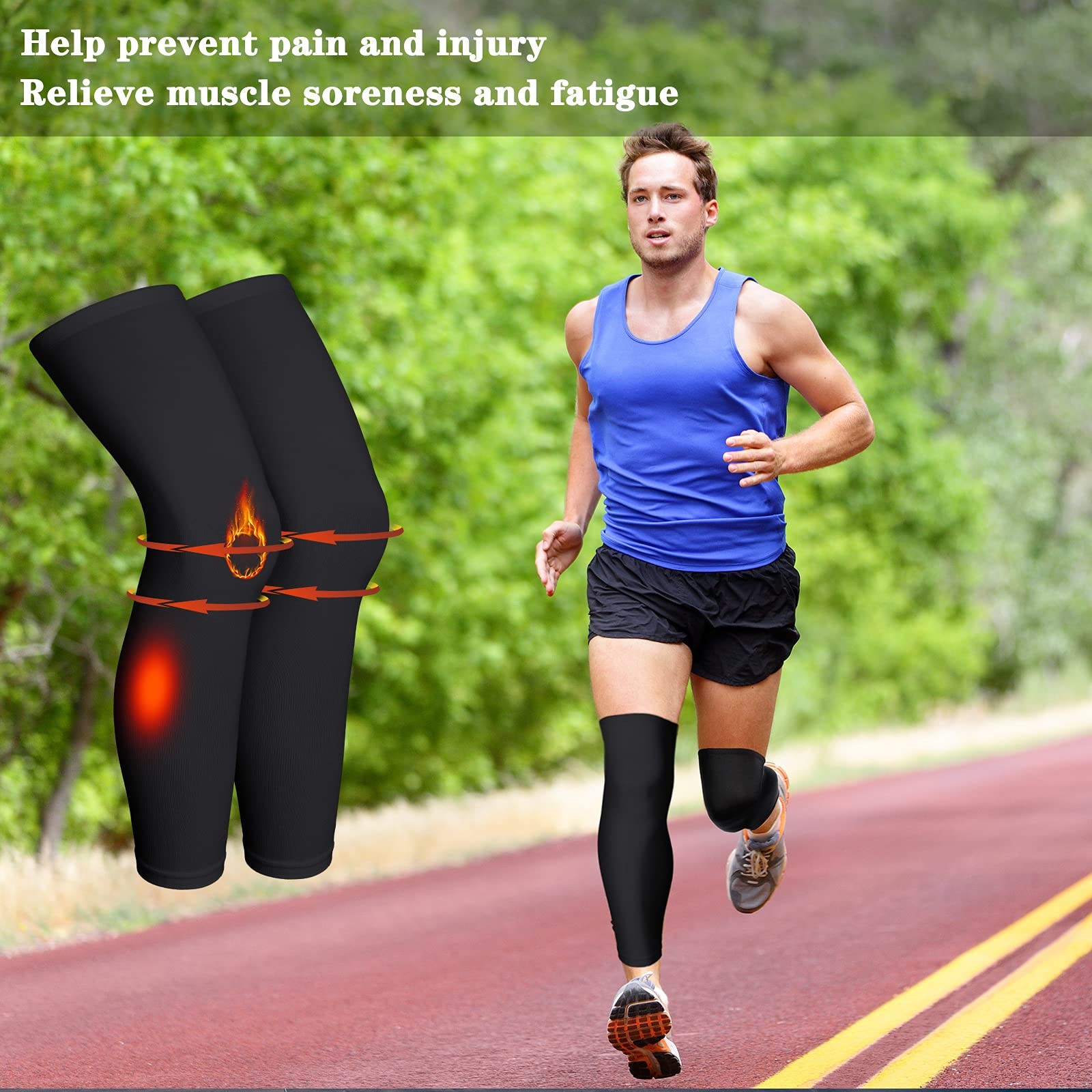 Compression Leg Sleeve Full Length Leg Sleeves for Sports Cycling Running