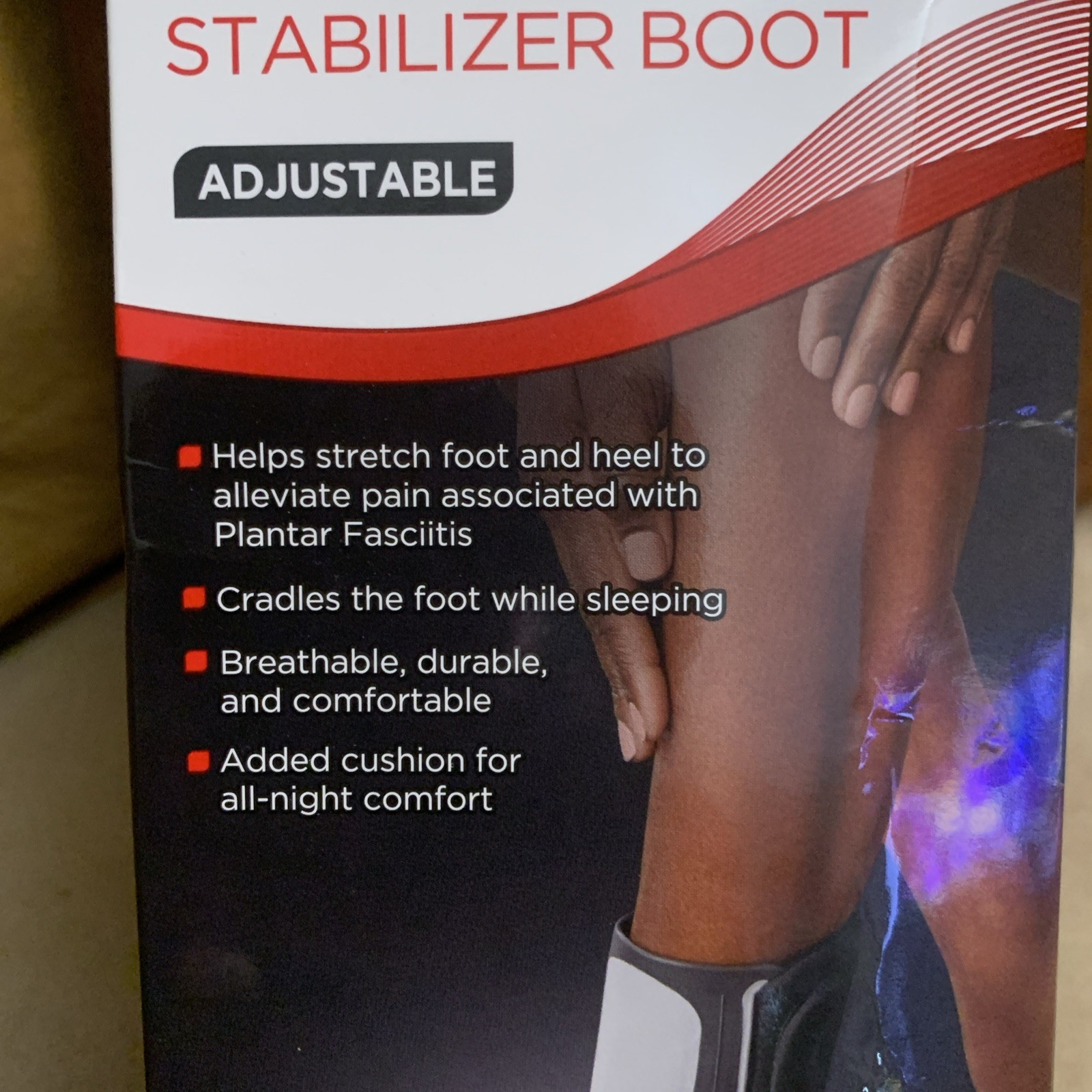 Equate Plantar Fasciitis Stablizer Black Brace Boot Adjustable One Size New