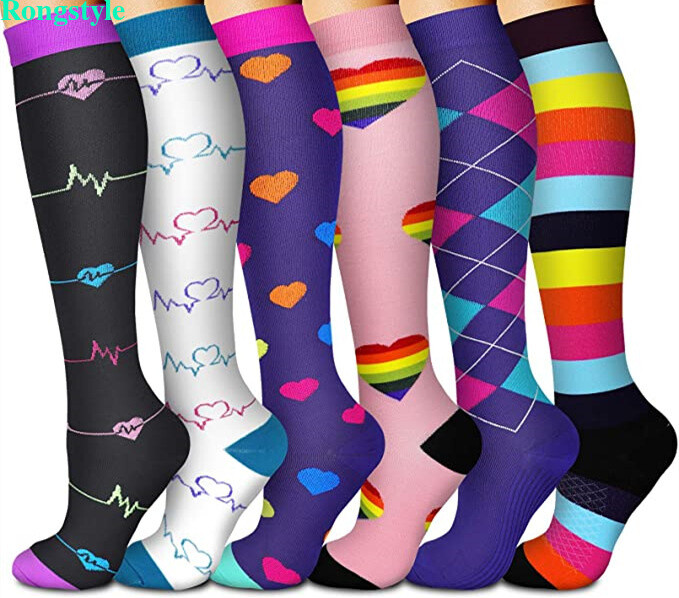Lot Compression Socks Stockings Knee High Women Mens Medical 20-30 mmHG S/M-X/XL