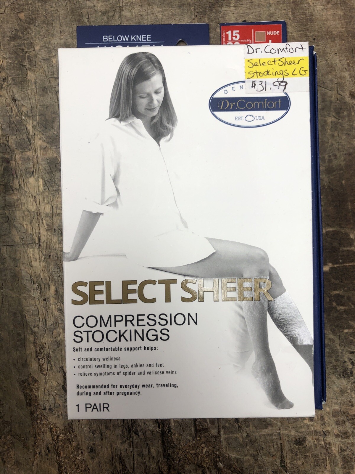 Dr Comfort Select Sheer 15-20mmHg Below Knee Women Compression Stockings Black L