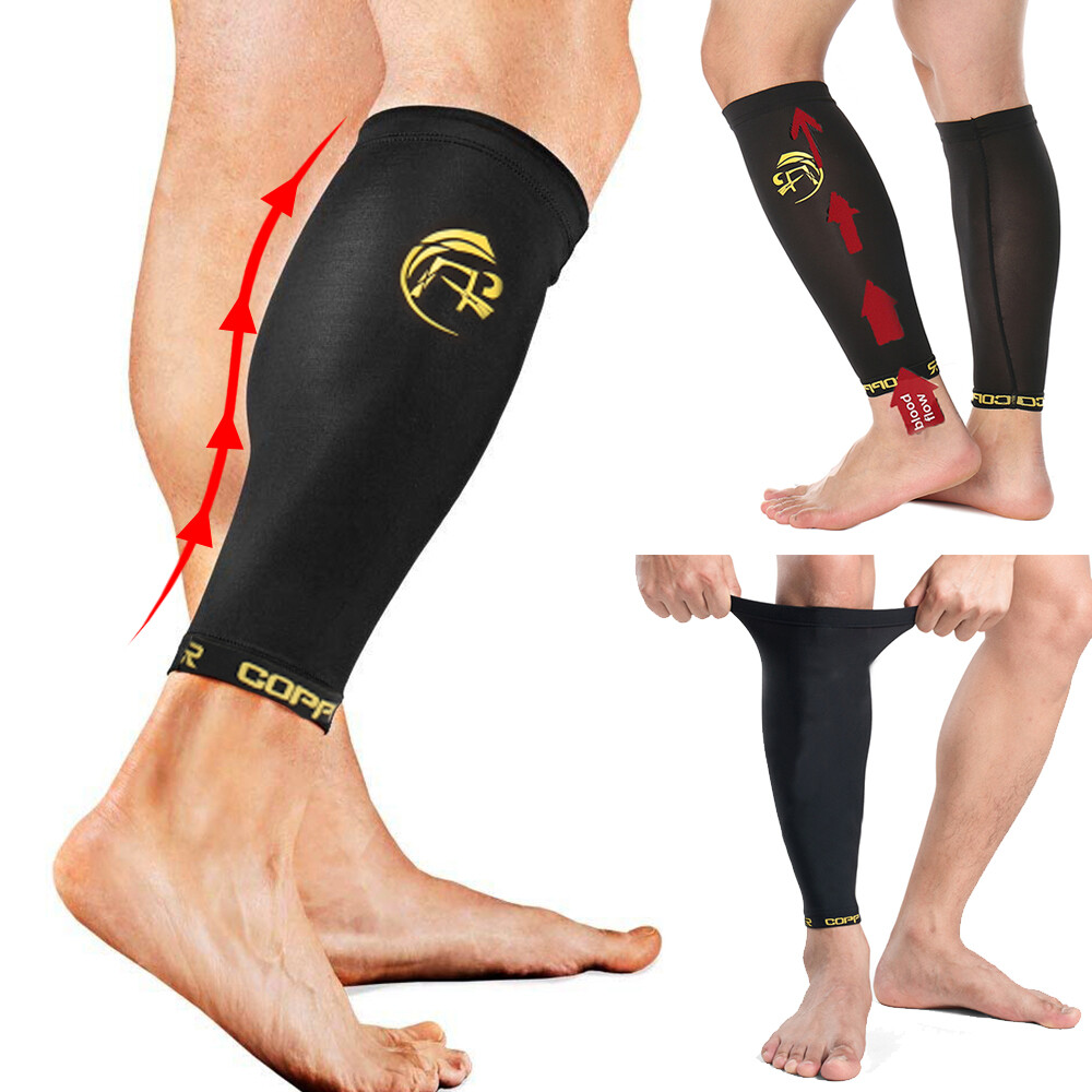 Copper Infused Calf Brace Medical Sports Support Compression Sleeves Leg Running