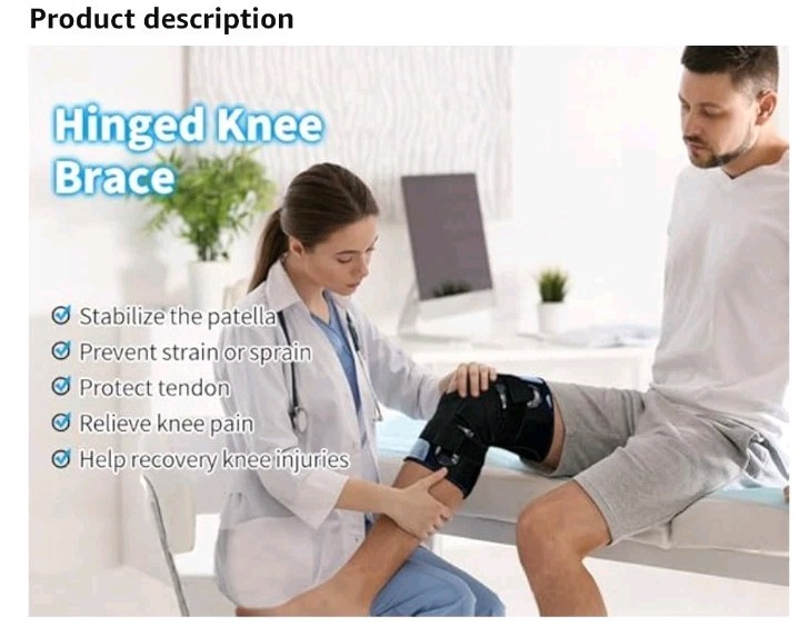 Slip on Breathable Decompression Hinged Knee Brace with Adjustable Straps