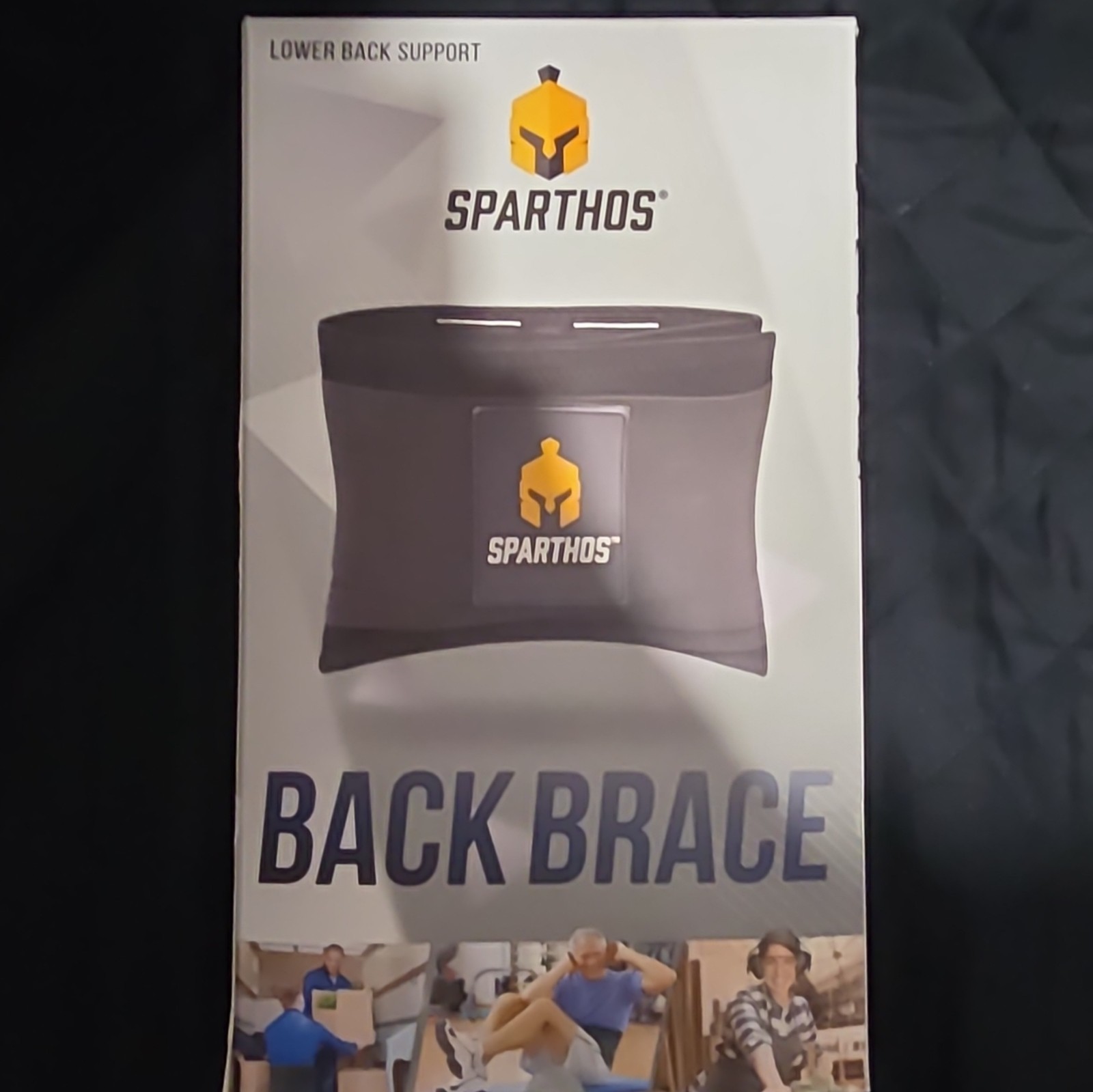 Sparthos Adjustable Lower Back Support Brace Belt, One Size, Black