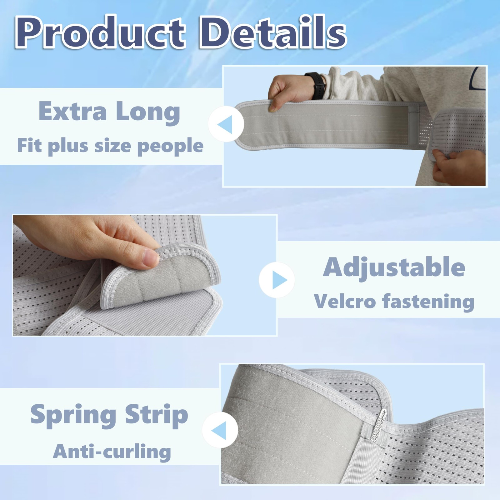 Plus Size Rib Brace Men Women Extra Long Compression Wrap Fits 5560 Inch