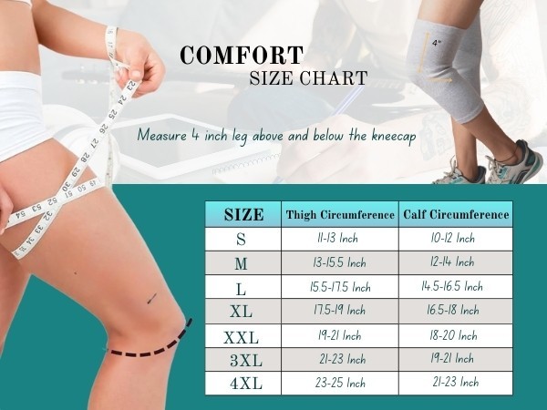 Bamboo Knee Sleeve Elastic Compression Knee Brace Breathable Knees Pads (1 pc)
