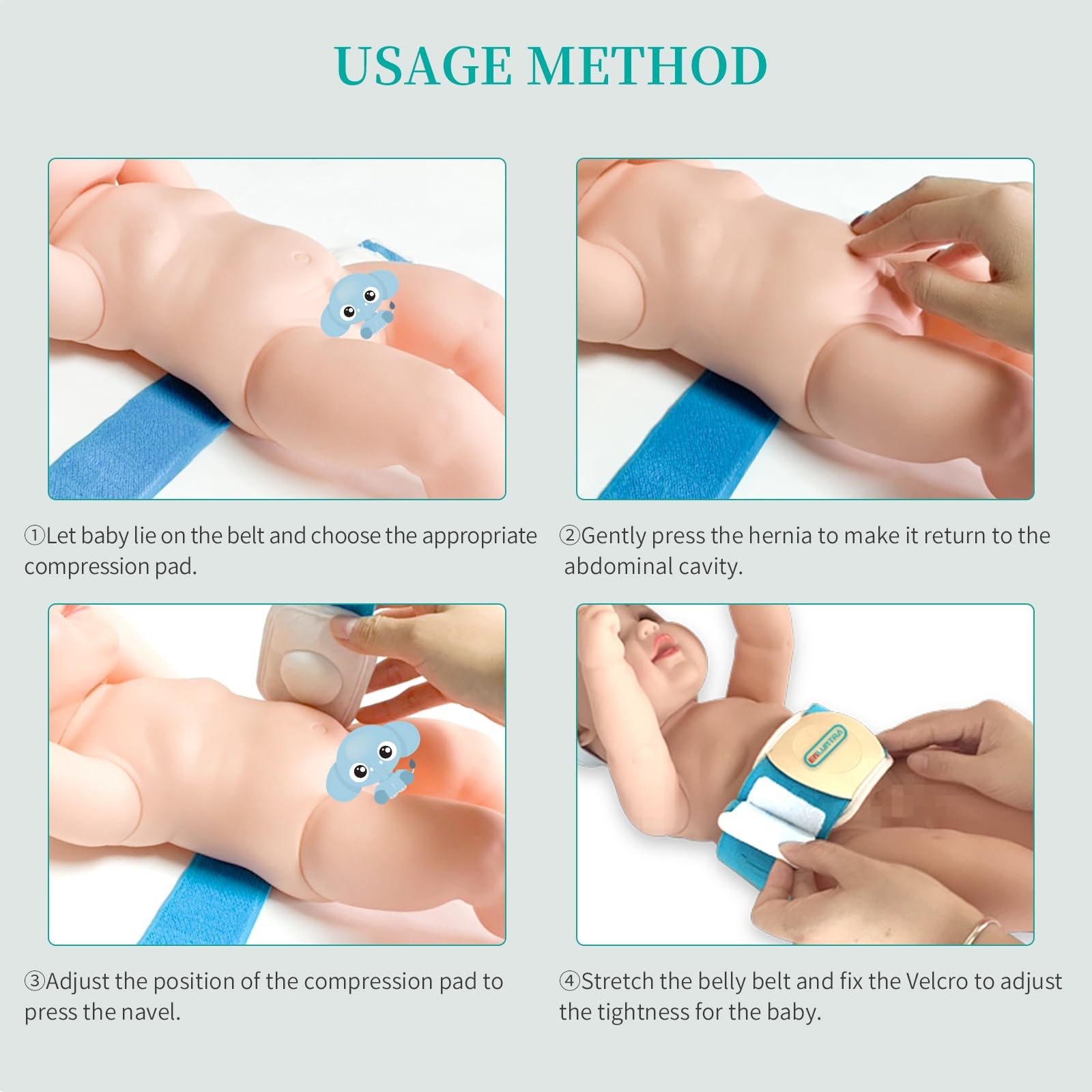 Newborn Adjustable Belly Button Band，Hernia Belt for Baby，Infant Umbilical He…