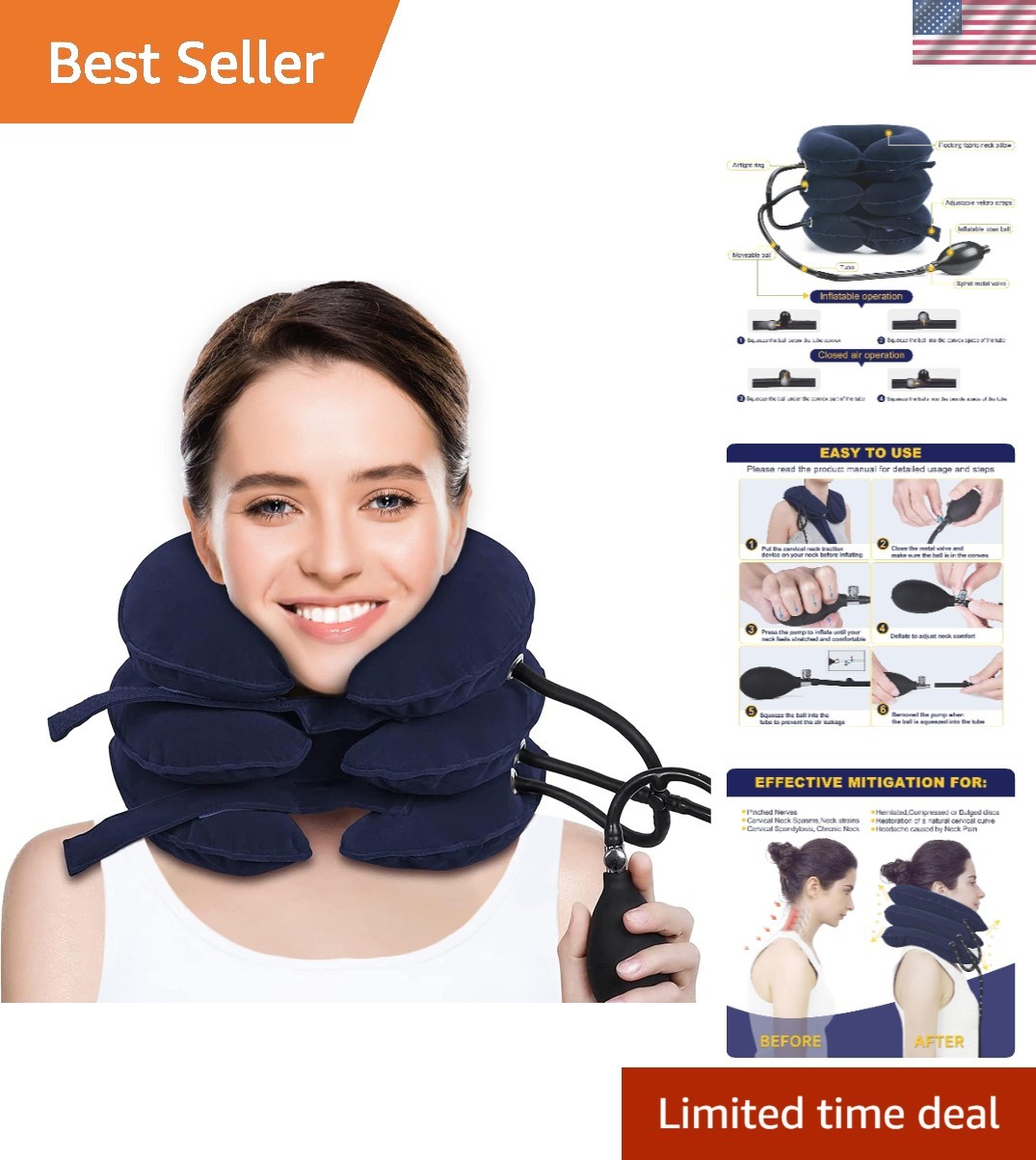 Ergonomic Cervical Traction Device for Neck Pain Relief – Portable & Comfortable