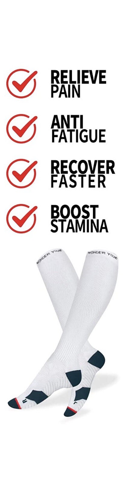 Wonder Young Graduated Compression Socks Men Women 20-30mmHg Knee High XXL