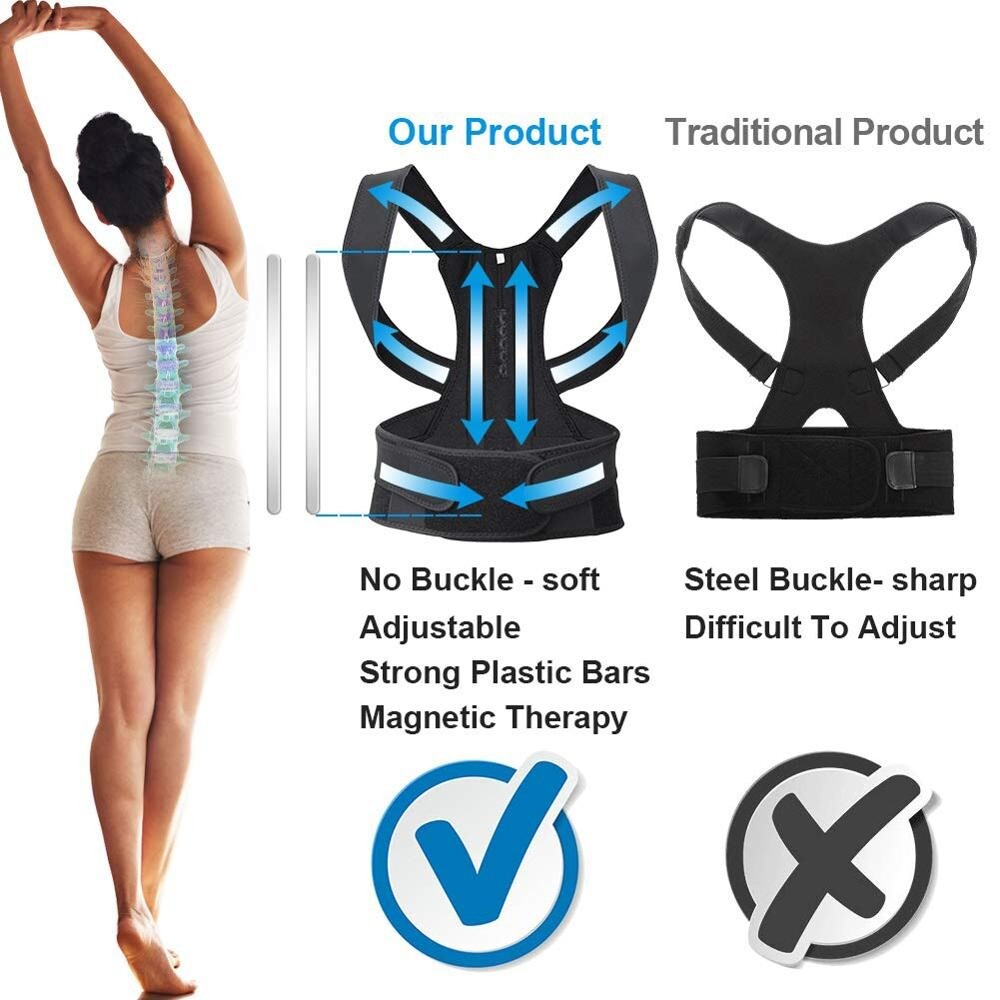 Adjustable TrueFit Posture Corrector Belt Bear Magnetic Support Corset FREE SHIP