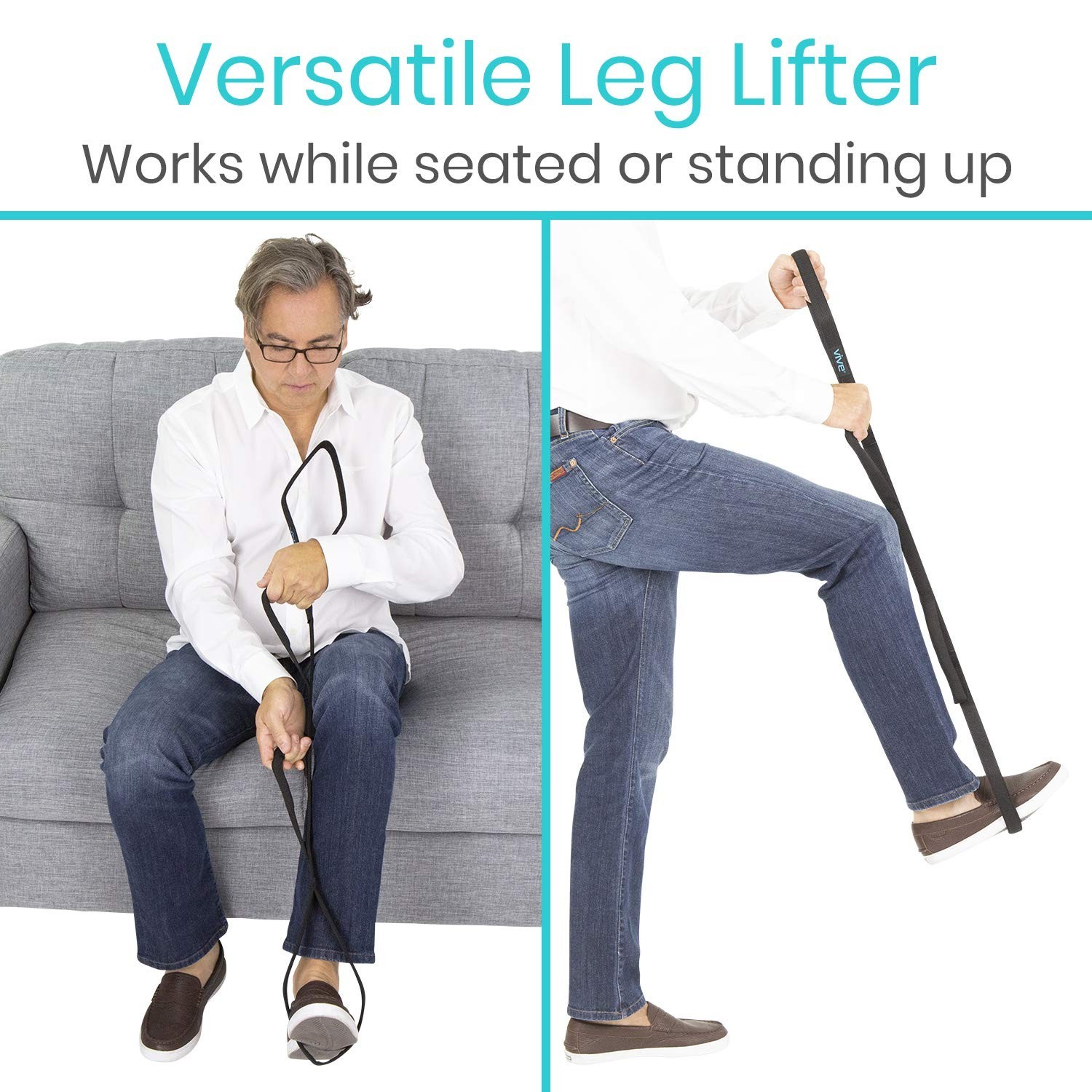 Multi-Loop Leg Lifter Strap 41″ – Easy Mobility Aid for Bed, Couch, Car, Wheelch
