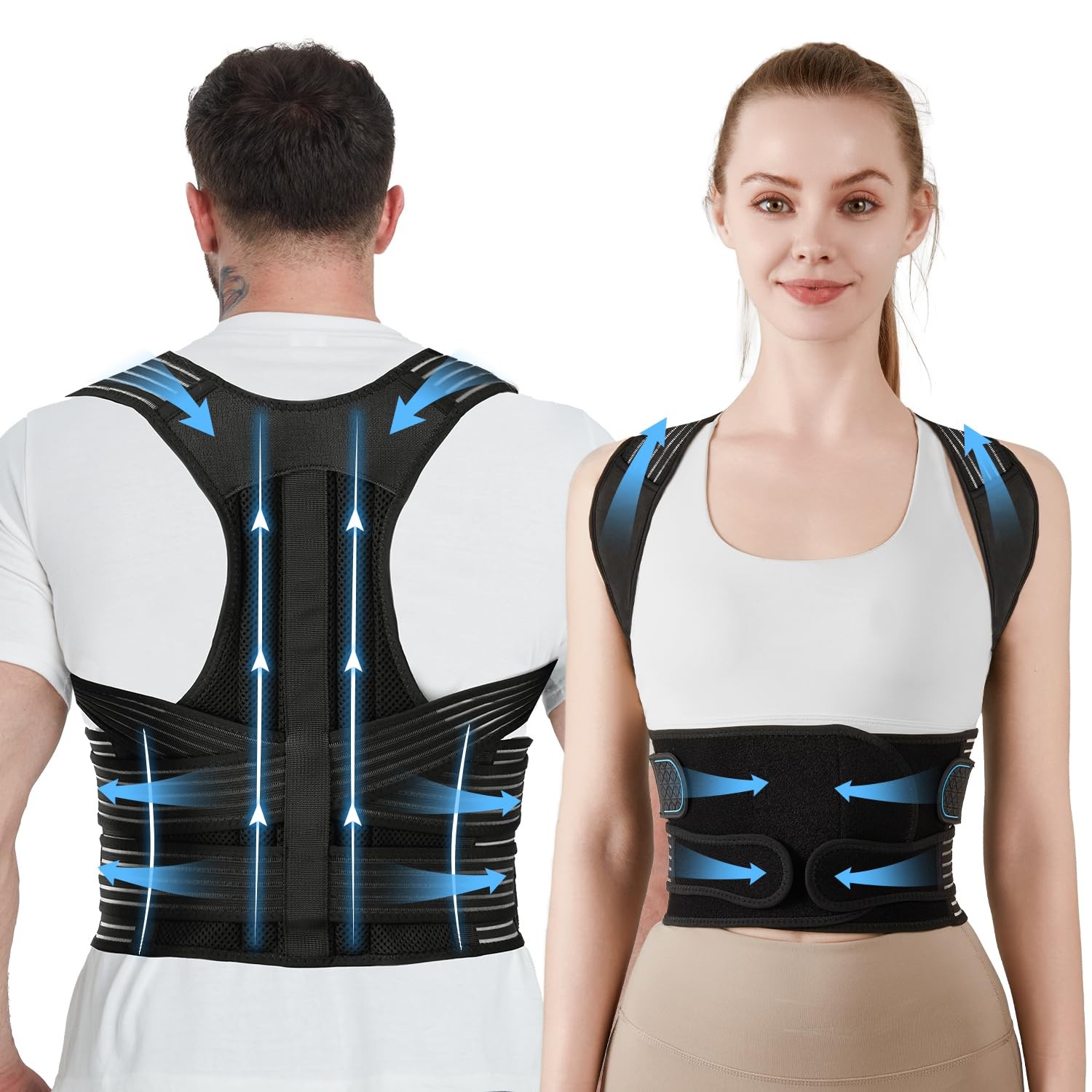 KUHJB Posture Corrector for Women and Men, Back Support Brace for Neck Shoulder