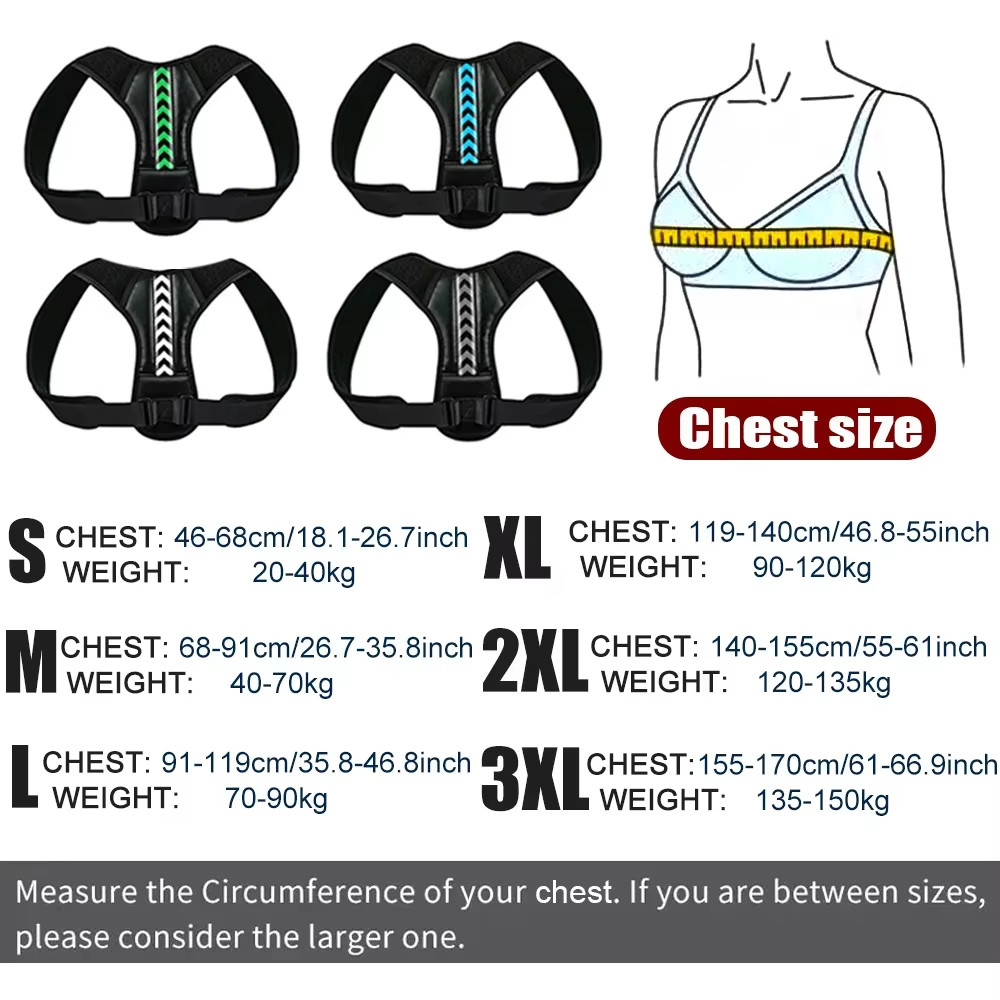 Adjustable posture corrector back shoulders support medical care brace men women