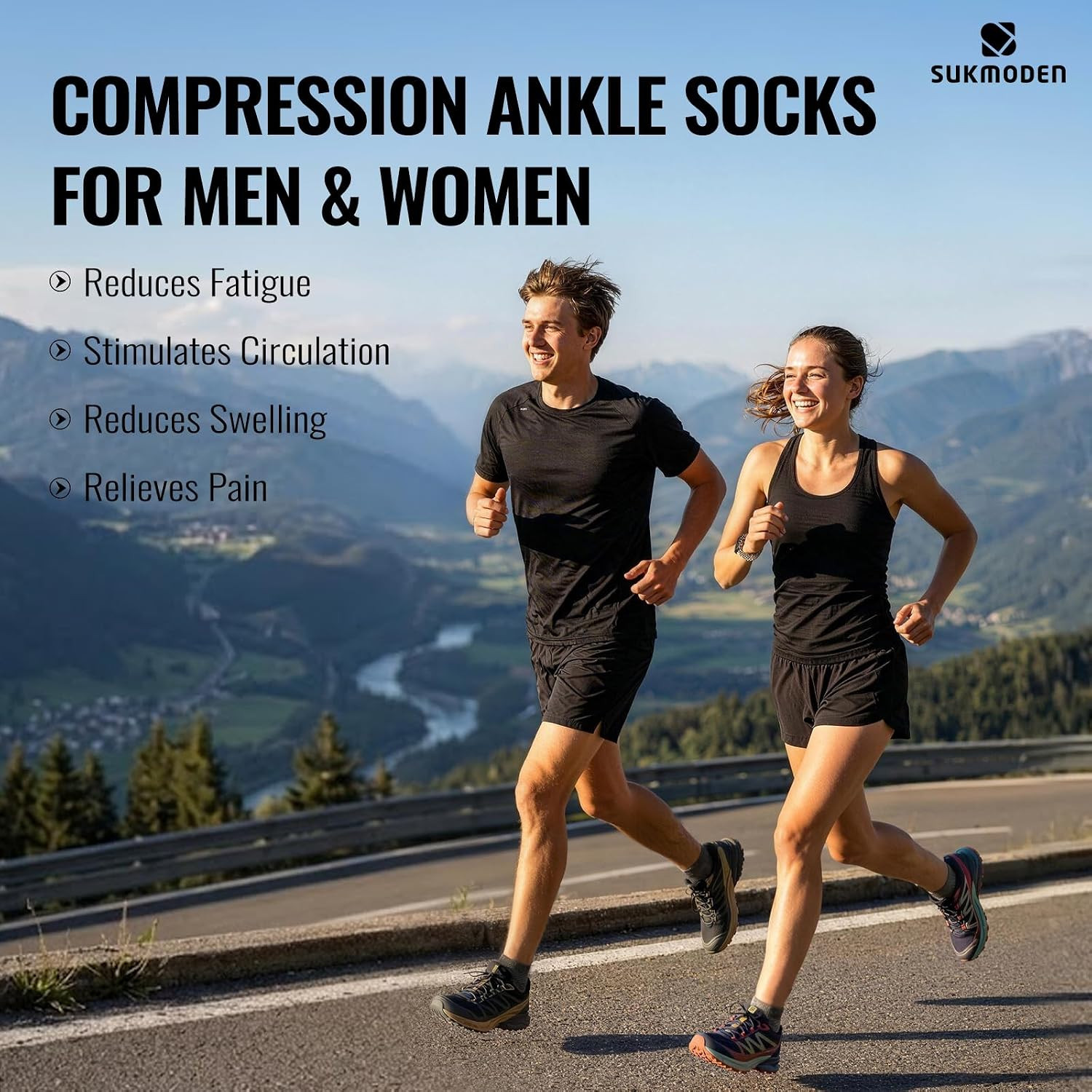 Copper Ankle Compression Socks for Men and Women(6 pairs), Breathable Arch Suppo