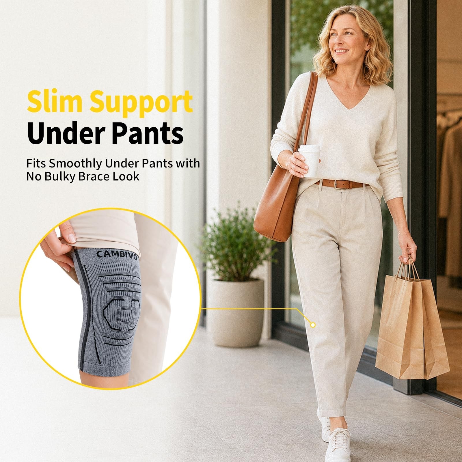 2 Pack Knee Brace Compression Sleeves for Men & Women | Lightweight Support, Pai