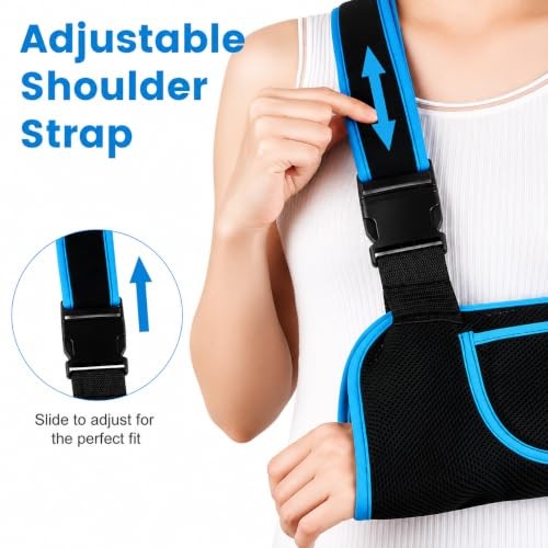 mosago Kids Arm Sling, Lightweight Breathable Mesh Shoulder S (Kids) Blue