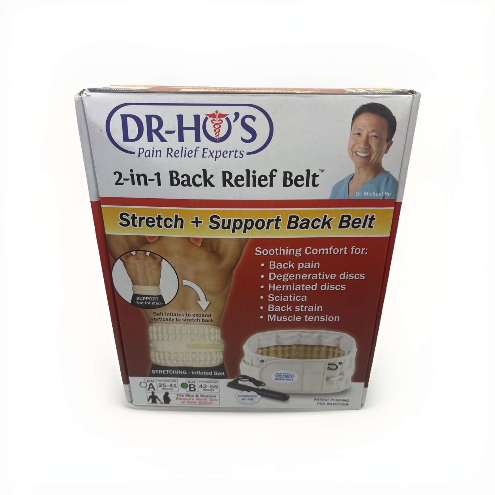 NEW DR-HO’S 2-in-1 Decompression Belt Lower Back Pain Relief Lumbar Support OPEN