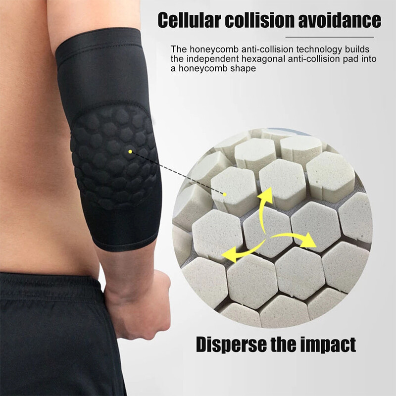 Honeycomb Pad Elbow Support Brace Compression Arm Sleeve Protection Men Women US