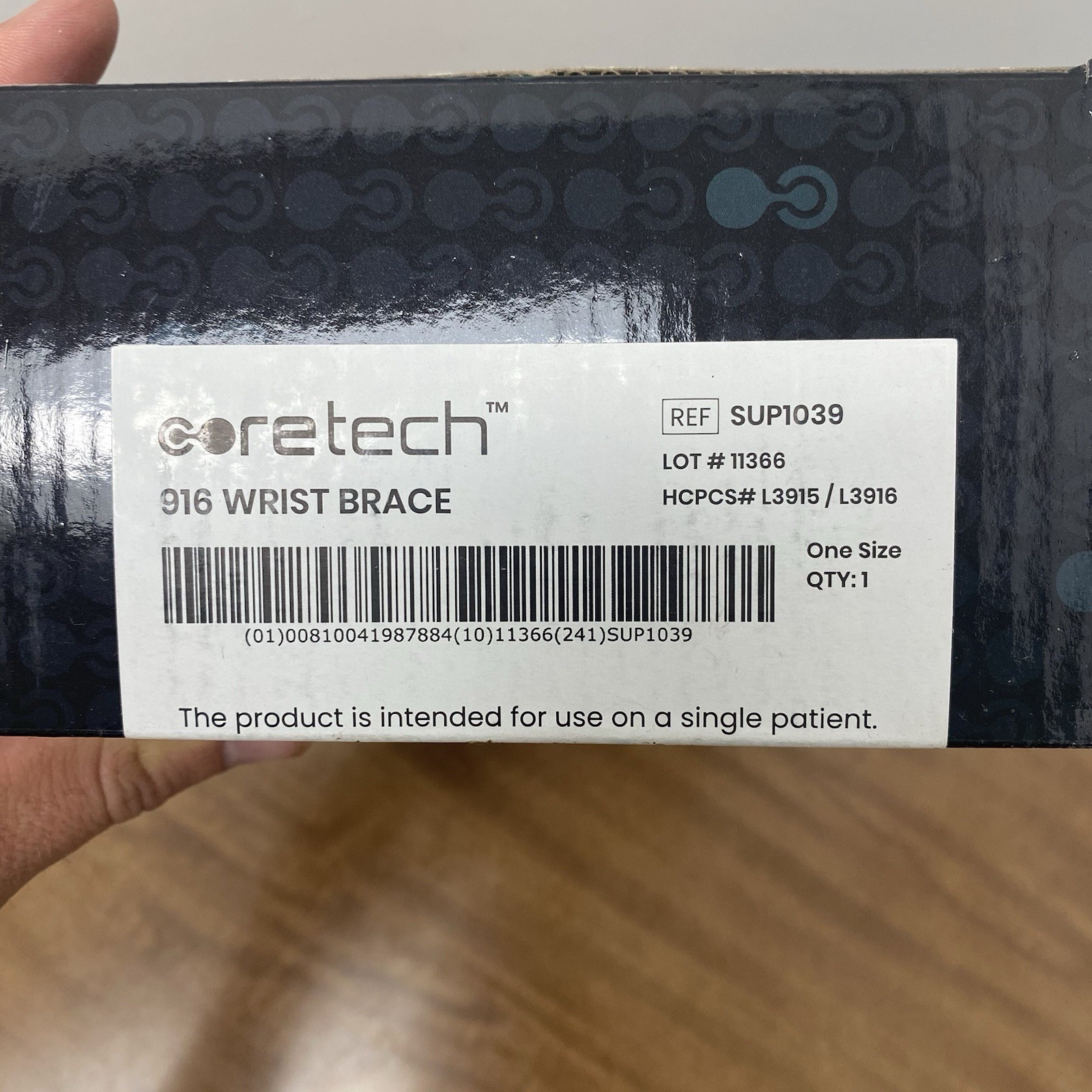 CORETECH 916 Left/Right Universal Wrist Brace – Black