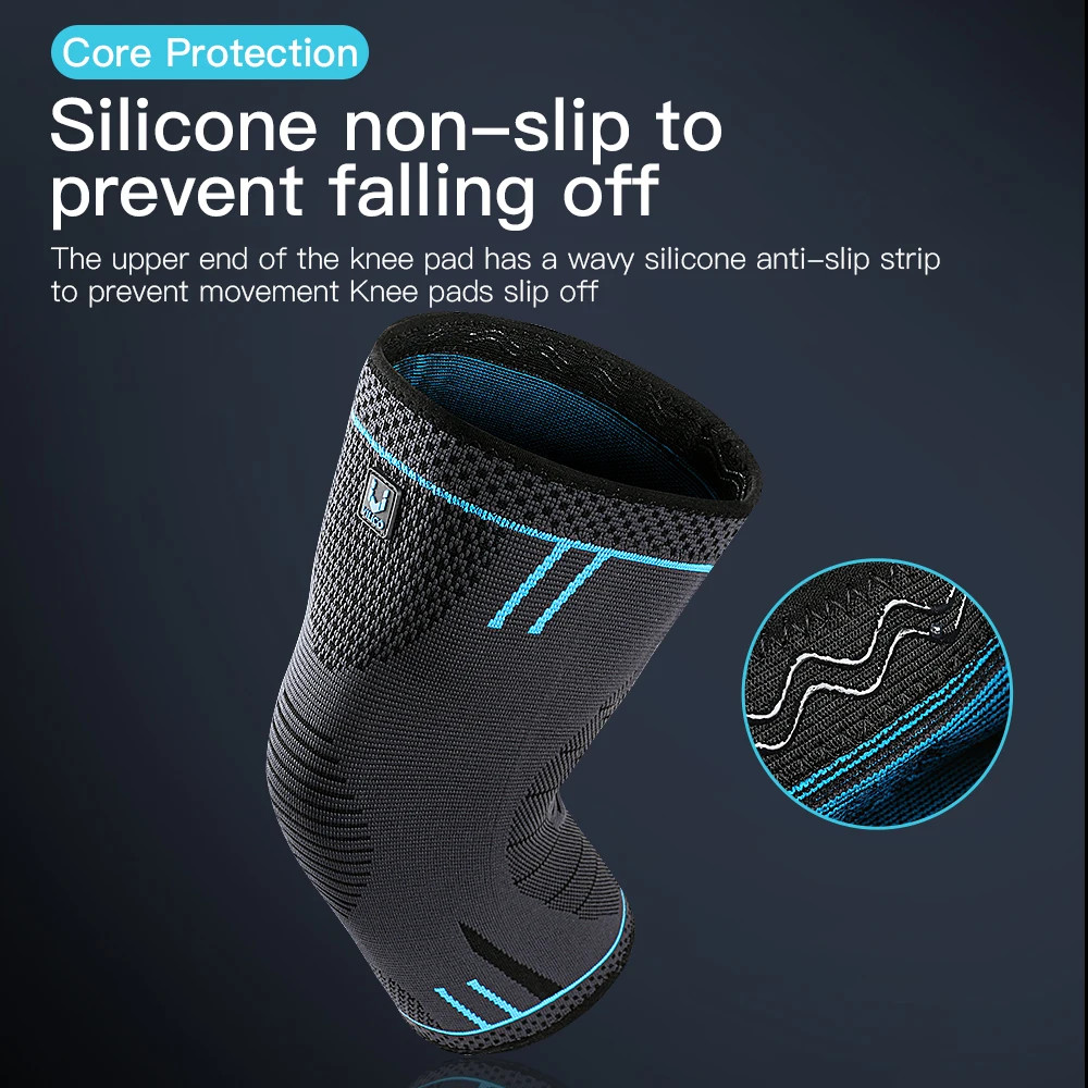 1 Pcs Compression Knee Support Sleeve Elastic Breathable Knee Pads Brace Springs