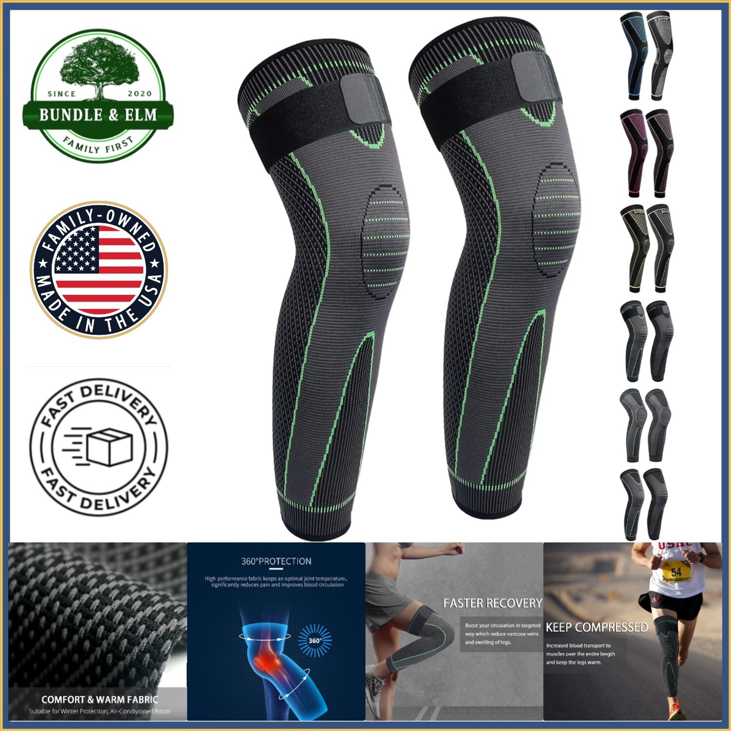 X-Large Compression Leg Sleeves for Basketball, Cycling and Athletic Recovery