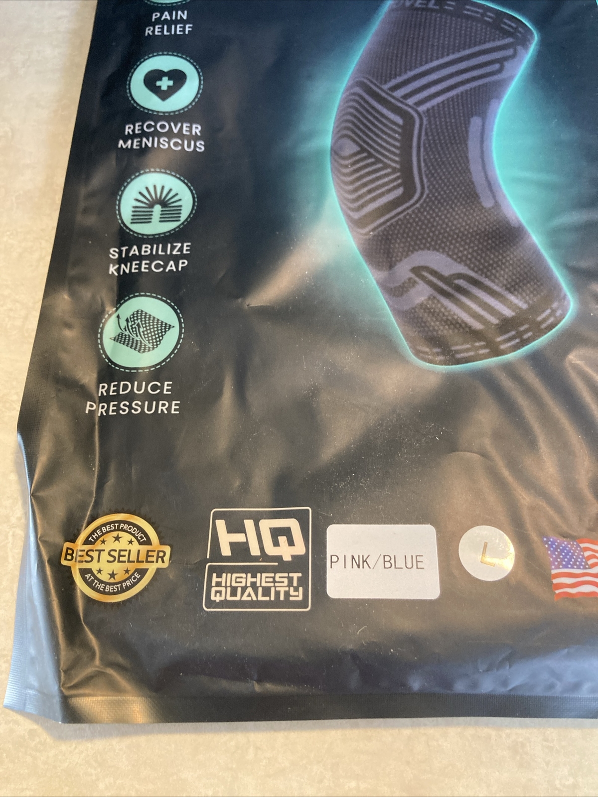 Modvel Compression Knee Brace Sleeve Size Large Pink / Blue NEW