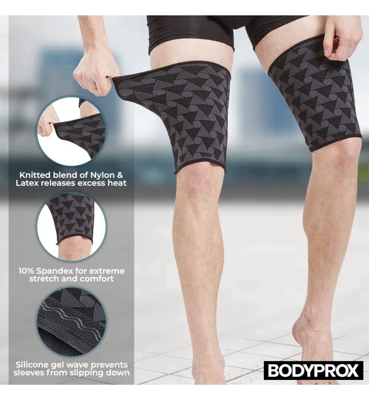 Bodyprox Thigh Compression Sleeve1 Pair Hamstring Compression Sleeve – MEDIUM
