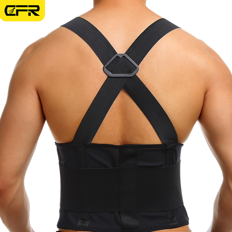 Heavy Duty Weight Lift Lumbar Lower Back Waist Support Belt Brace Suspender Work